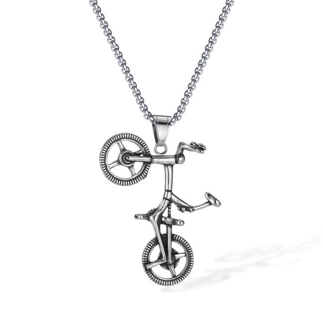 Wholesale Stainless Steel Bicycle Necklace
