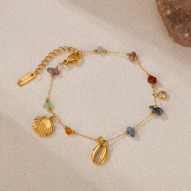 Wholesale Stainless Steel Color Stone Bracelet