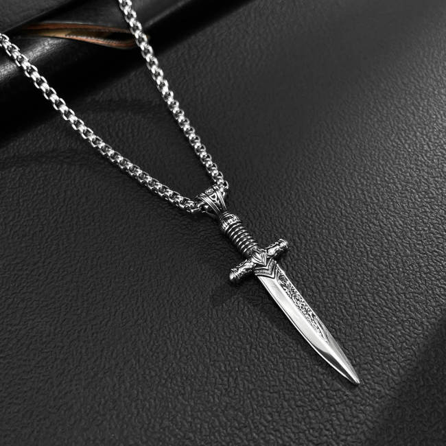 Wholesale Stainless Steel Sword Pendant Necklace