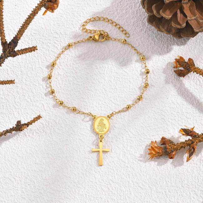 Wholesale Stainless Steel Crucifix Bracelet