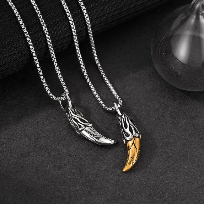 Wholesale Stainless Steel Wolf Tooth Necklace