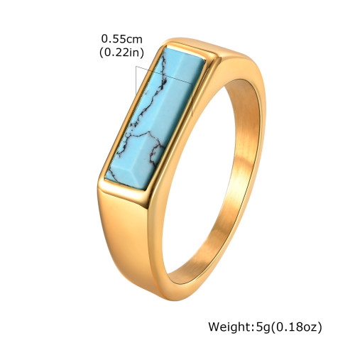 Wholesale Stainless Steel Turquoise Mens Ring