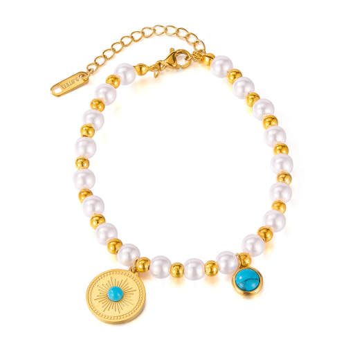Wholesale Pearl Stainless Steel Bead Bracelet
