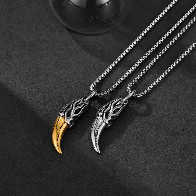 Wholesale Stainless Steel Wolf Tooth Necklace