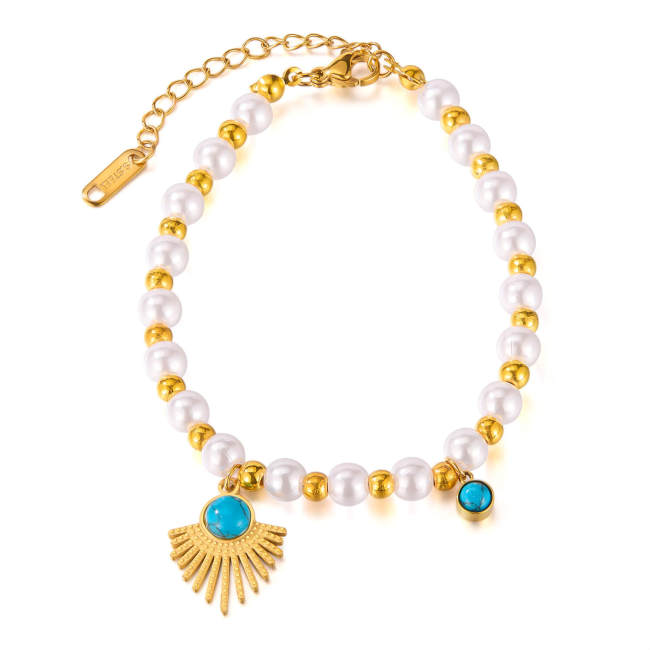 Wholesale Pearl Stainless Steel Bead Bracelet