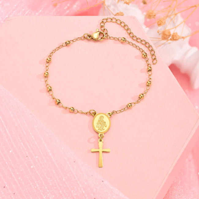 Wholesale Stainless Steel Crucifix Bracelet