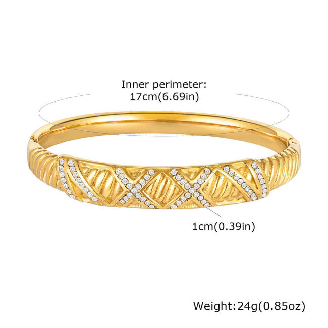 Wholesale Stainless Steel Gold Fashion Openable Bangle