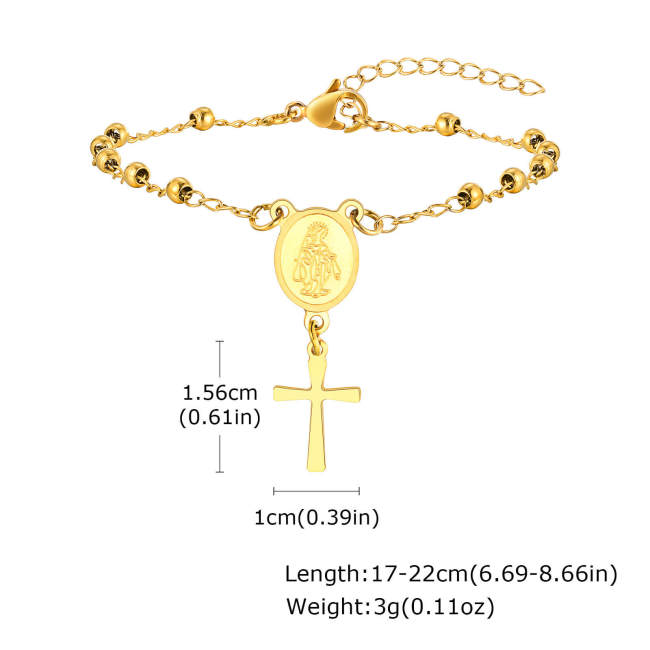 Wholesale Stainless Steel Crucifix Bracelet
