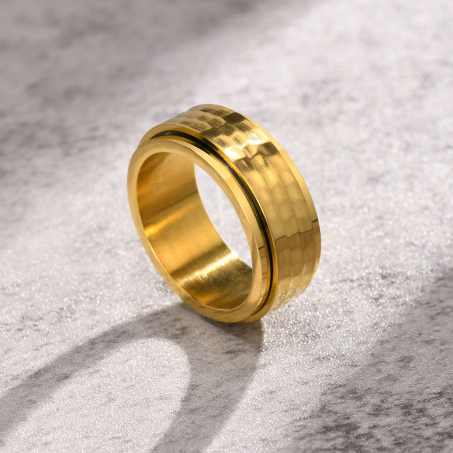 Wholesale Stainless Steel Hammered Spinner Band Ring