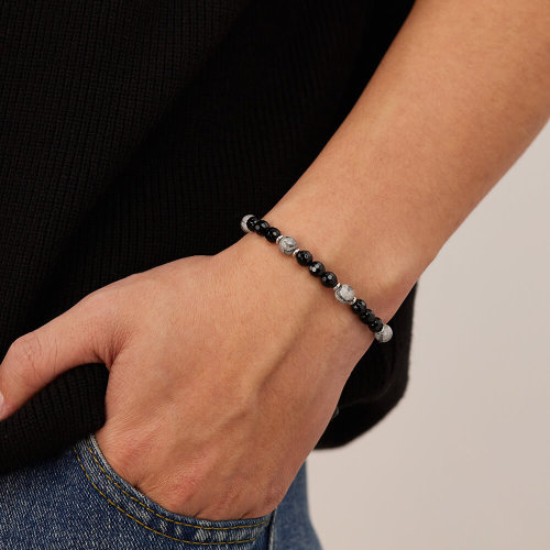 Wholesale Stainless Steel Onyx Bead Bracelet