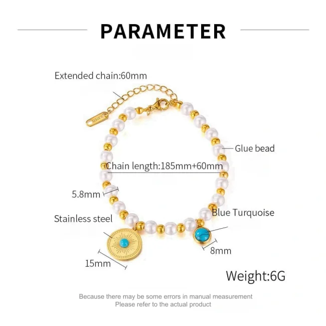 Wholesale Pearl Stainless Steel Bead Bracelet