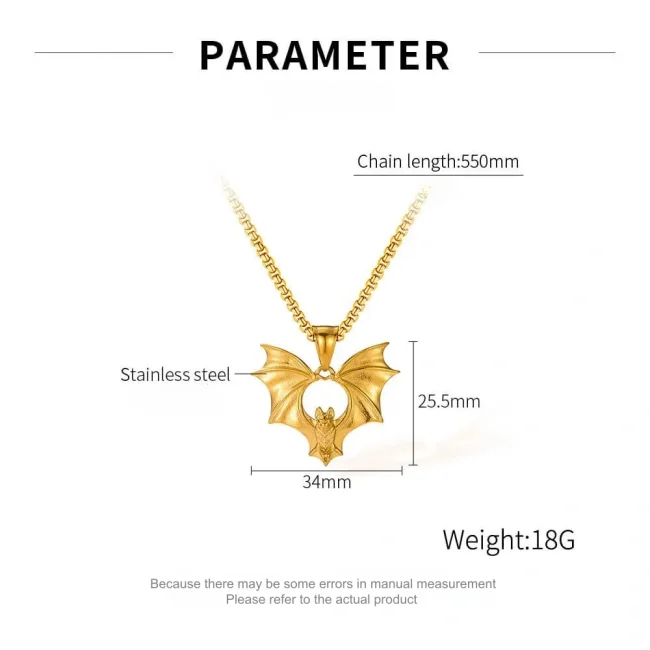 Wholesale Stainless Steel Bat Necklace