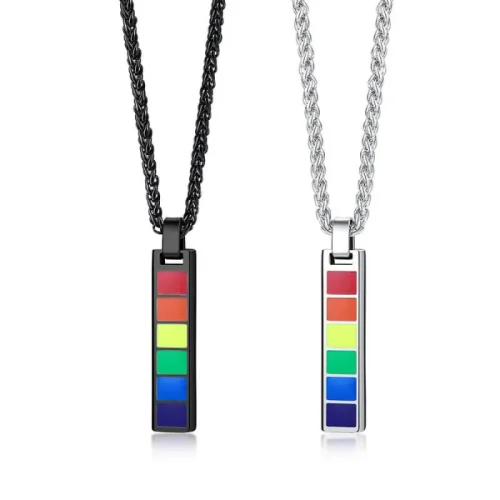 Wholesale Stainless Steel Rainbow Bar Pendant