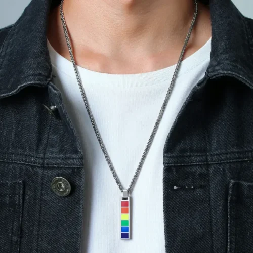 Wholesale Stainless Steel Rainbow Bar Pendant