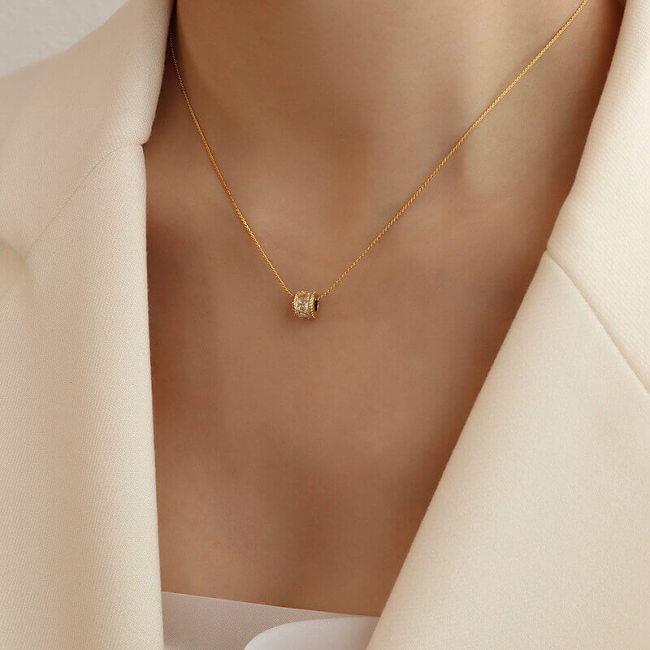 Wholesale Stainless Steel CZ Beads Earring Necklace