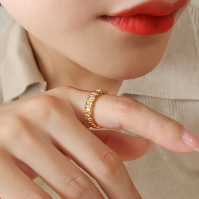 Wholesale Stainless Steel Zircon Rings