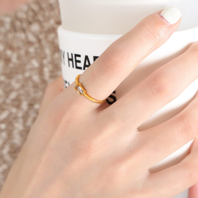Wholesale Stainless Steel Colorful Crystals Ring