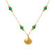Wholesle Stainless Steel Green Crystal Stone Scallop Pendant