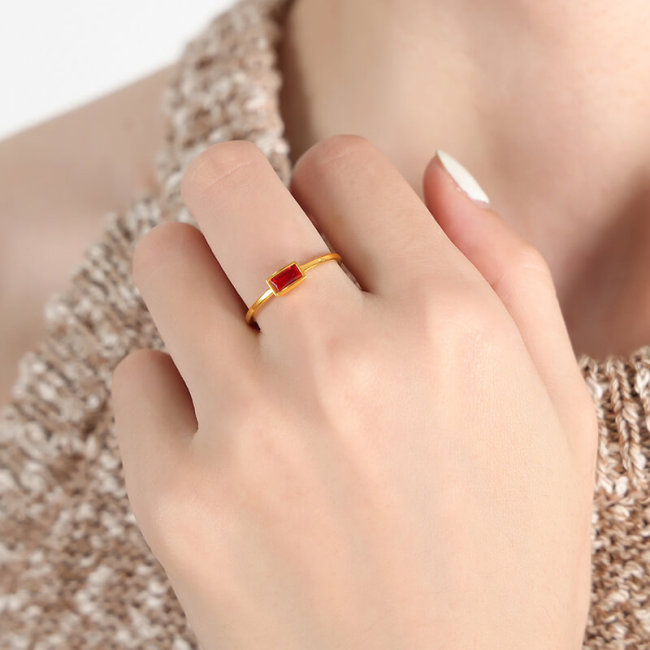 Wholesale Stainless Steel Colorful Crystals Ring