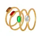 Wholesale Stainless Steel Colorful Crystals Ring