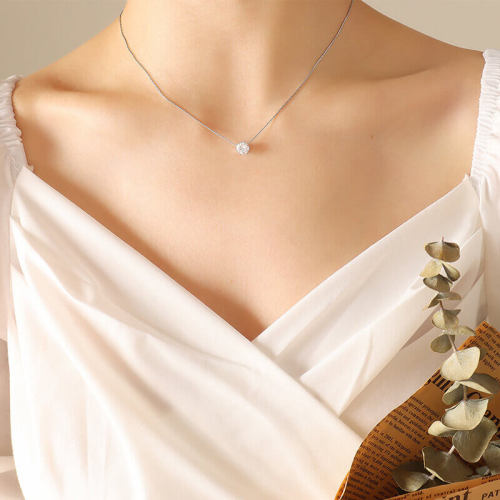 Wholesale Stainless Steel CZ Necklace