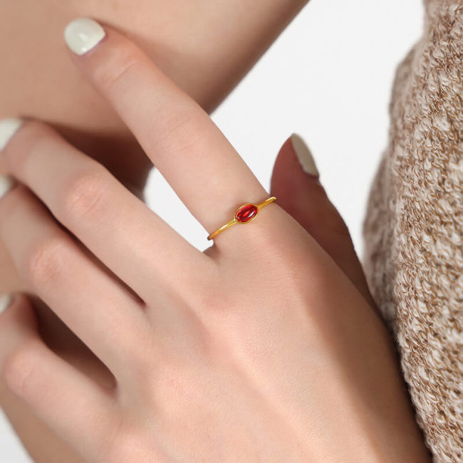 Wholesale Stainless Steel Colorful Crystals Ring