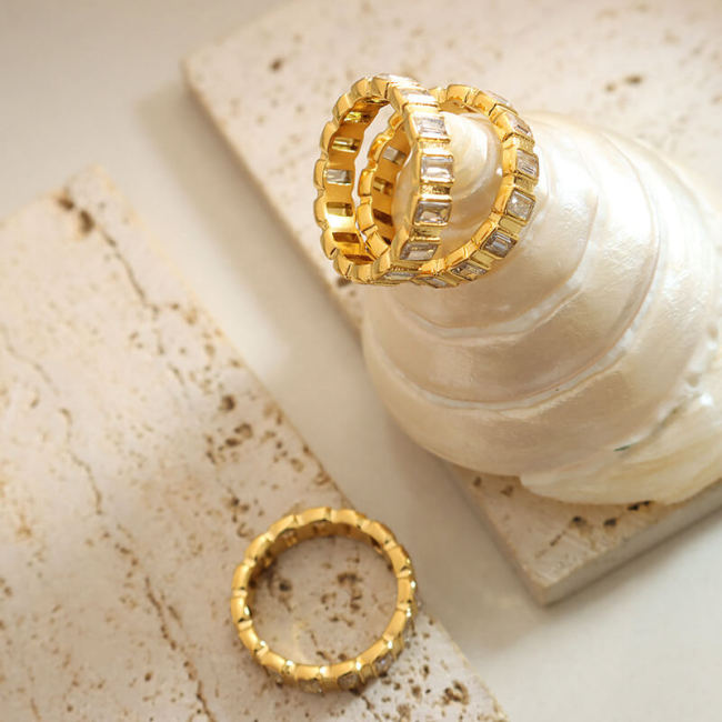 Wholesale Stainless Steel Zircon Rings