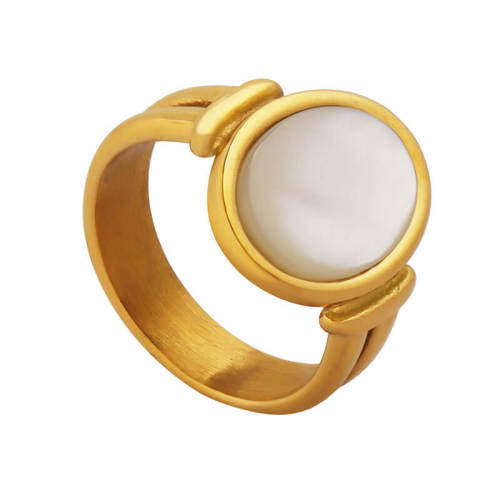 Wholesale Stainless Steel White Sea Shell Ring