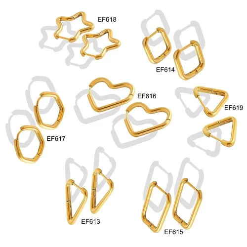 Wholesale Stainless Steel Gold-Plated Earrings