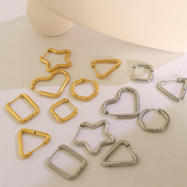 Wholesale Stainless Steel Gold-Plated Earrings