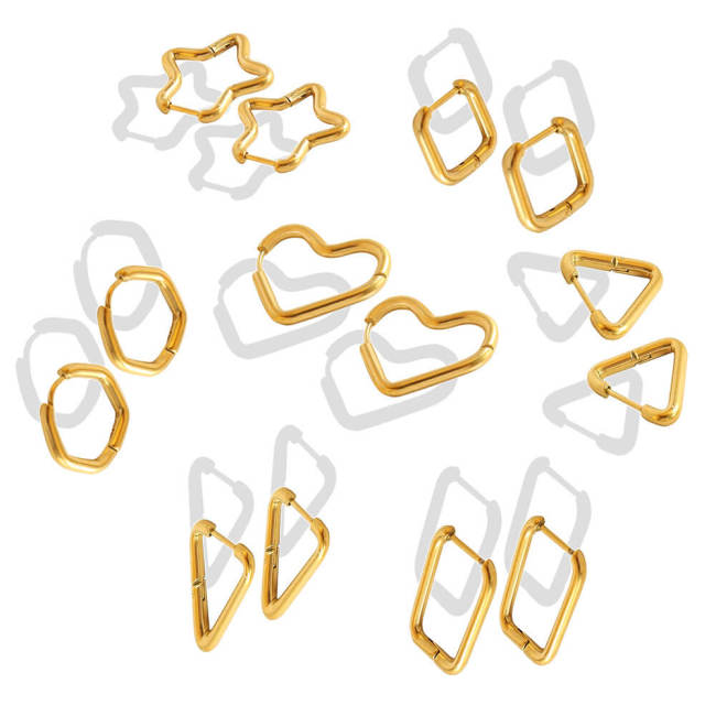 Wholesale Stainless Steel Gold-Plated Earrings