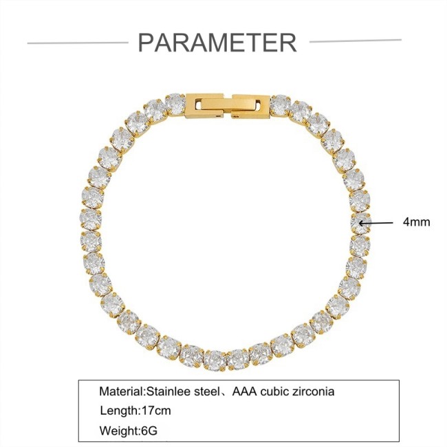 Wholesale Stainless Steel 4MM Tennis Bracelet