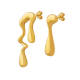 Wholesale Stainless Steel Liquid Metal Asymmetrical Teardrop Earrings