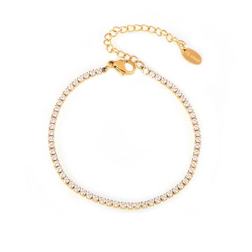 Wholesale Stainless Steel CZ Chain Bracelet