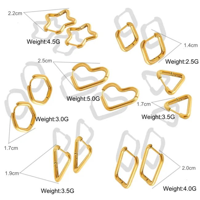 Wholesale Stainless Steel Gold-Plated Earrings