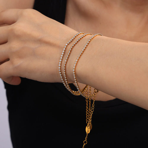 Wholesale Stainless Steel CZ Chain Bracelet