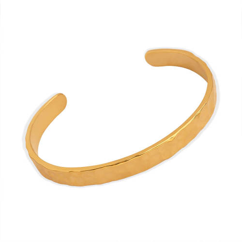 Wholesale Stainless Steel Hammered Open Bangle