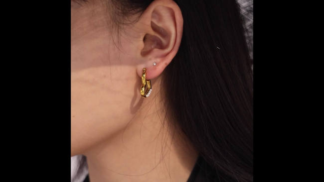 Wholesale Stainless Steel Imitation Pearl cz Earrings