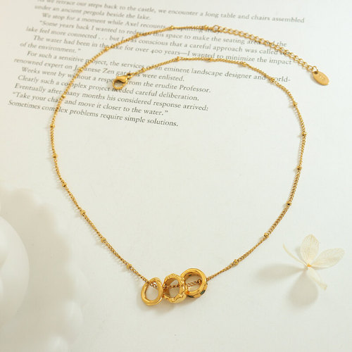 Wholesale Stainless Steel Triple Ring Necklace