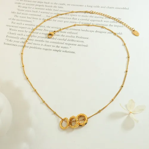 Wholesale Stainless Steel Triple Ring Necklace