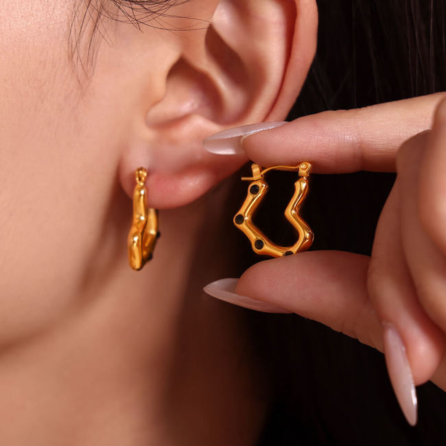 Wholesale Stainless Steel Imitation Pearl cz Earrings