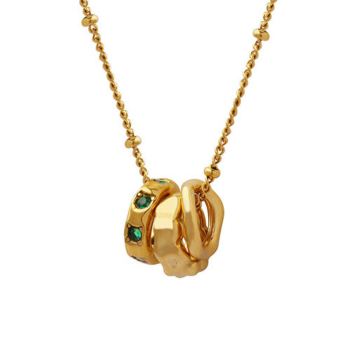Wholesale Stainless Steel Triple Ring Necklace