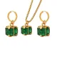 Wholesale Stainless Steel Emerald Zirconia Necklace