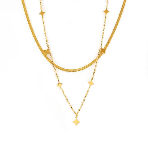 Wholesale Stainless Steel Stacked Collarbone Necklace