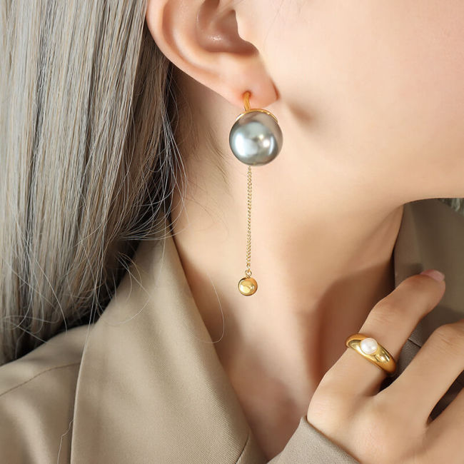 Wholesale Stainless Steel Pearl Earrings