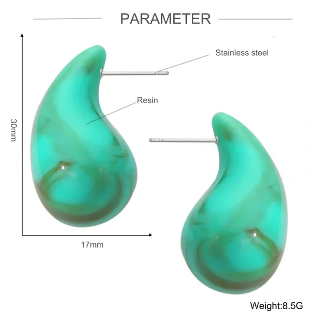 Wholesale Colorful Water Drops Resin Earrings