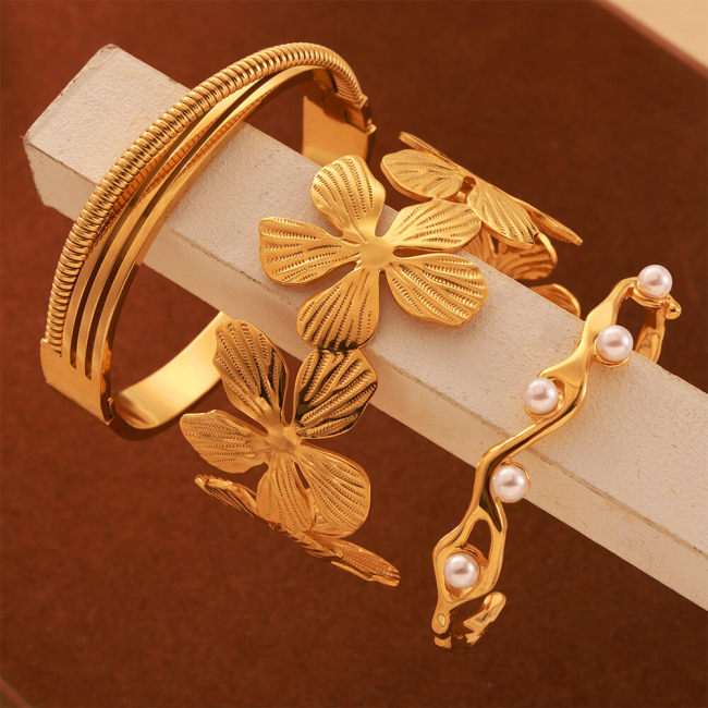 Wholesale Stainless Steel 18K Gold Plated Bangle