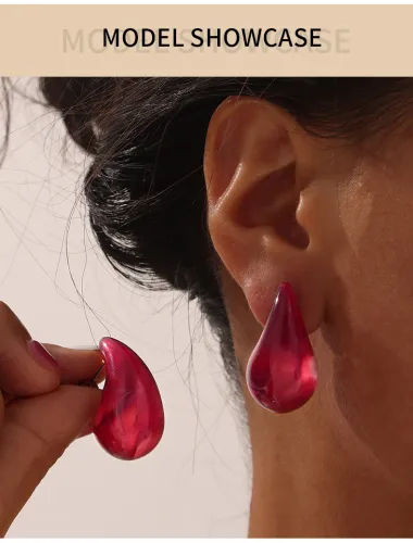 Wholesale Colorful Water Drops Resin Earrings