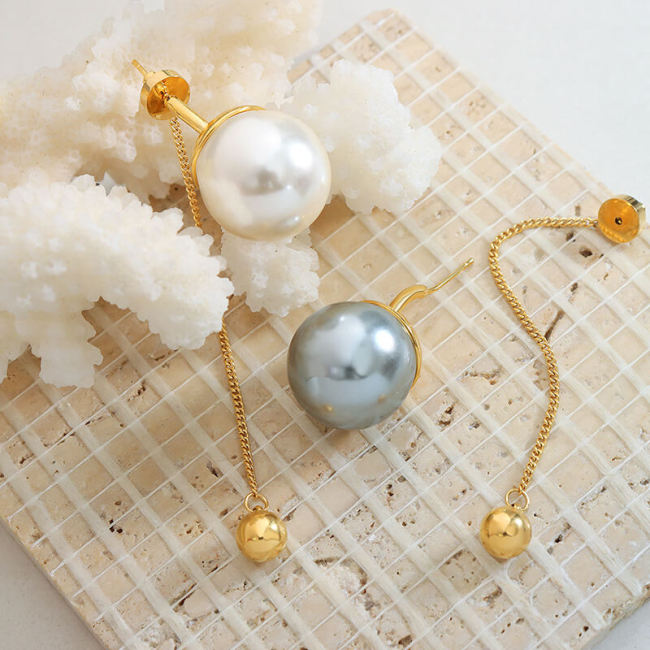 Wholesale Stainless Steel Pearl Earrings