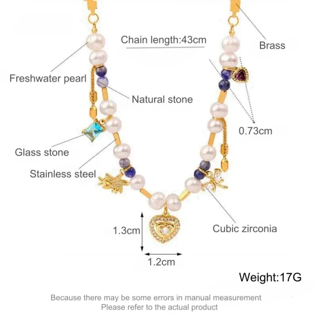 Wholesale Stainless Steel Natural Stone Pearl Crystal Pendant